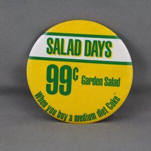 1980s Mc Donald's Staff Pin - Early Mc Salad Pin - .99 with a Diet Coke